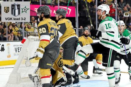 Stars uzveic Bļugera Golden Knights un saasina situāciju sērijā (+VIDEO)