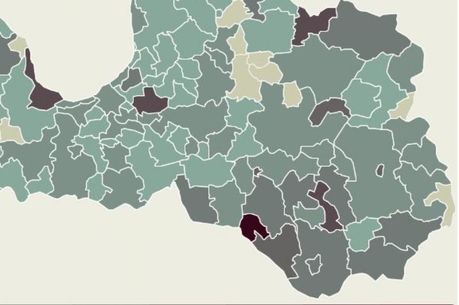 Kāda pašlaik izskatās Latvijas Covid-19 karte pa novadiem (+INFOGRAFIKA)