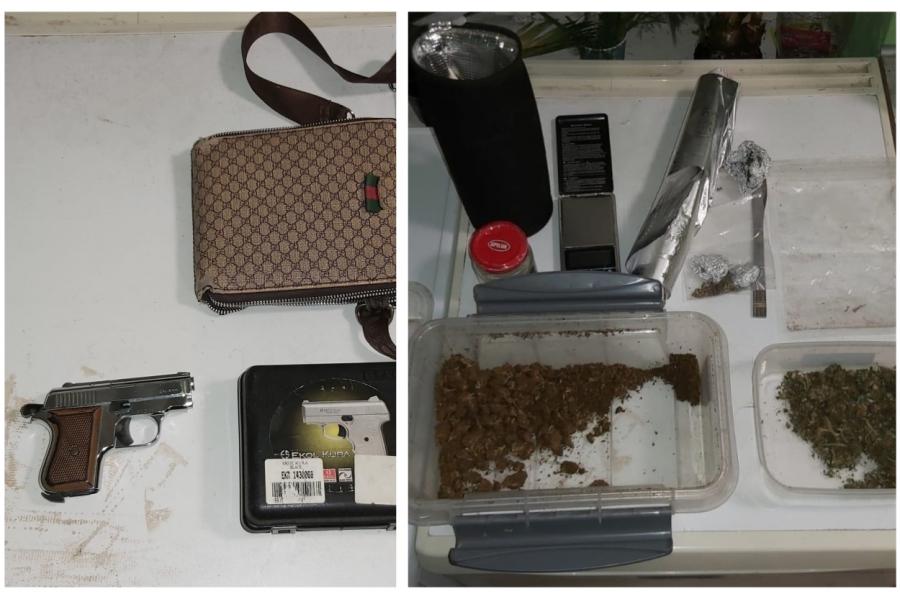 Policija Kuldīgā aiztur 2 iespējamos narkotirgoņus; atrasti arī ieroči (+FOTO)