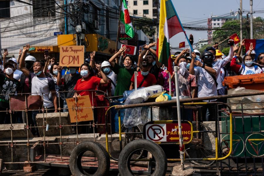 Mjanmā turpinās protesti pret valstī notikušo militāro apvērsumu