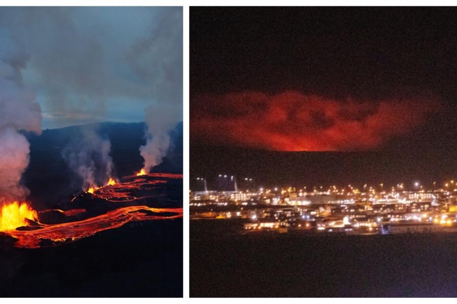 Islandē pie galvaspilsētas Reikjavīkas sācies vulkāna izvirdums (+VIDEO)