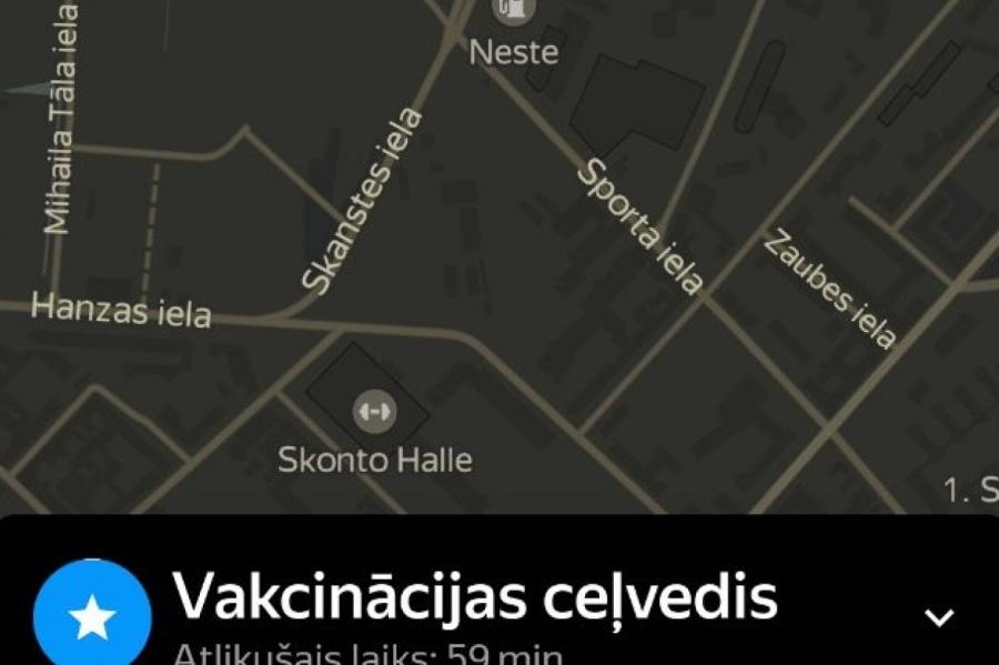 Yandex Go Rīgā ieviesis algoritmu, kas paziņo par tuvāko vakcinācijas punktu