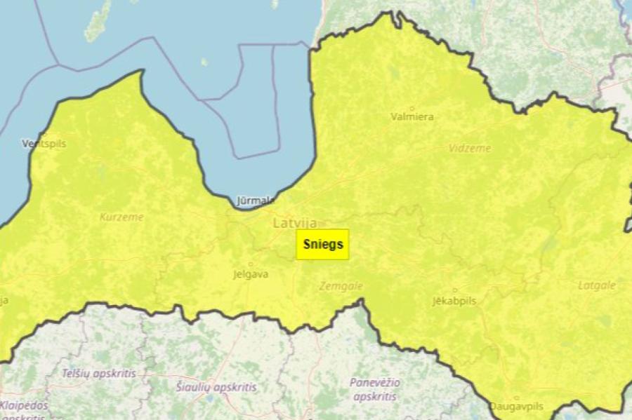 Meteorologi izplata brīdinājumu: Naktī gaidāma stipra snigšana!