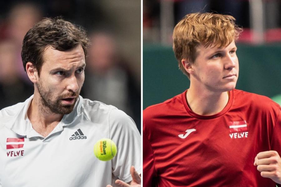 Gulbis un Ozoliņš zaudē dubultspēlē, Izraēlai pietuvojoties rezultātā