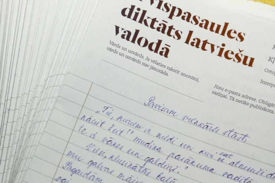 Paziņots, kad šogad notiks pasaules diktāts latviešu valodā