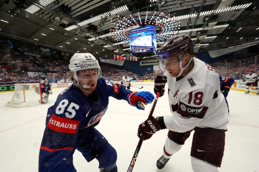 Latvijas hokejisti piekāpjas ASV un zaudē cerības spēlēt ceturtdaļfinālā