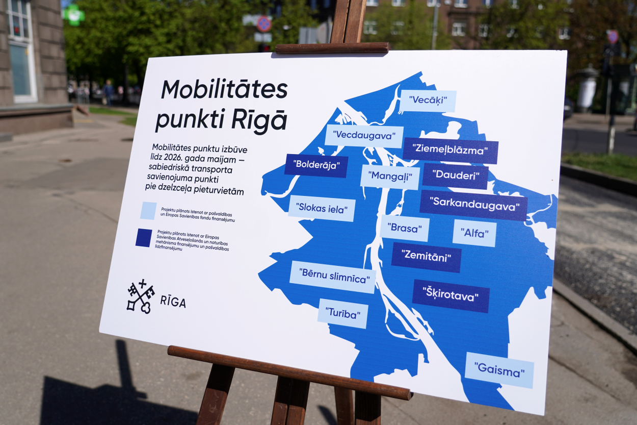 Šomēnes Rīgā sāks būvēt vēl astoņus mobilitātes punktus