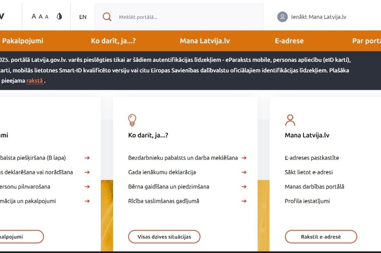 Portālā "Latvija.gov.lv" no sestdienas ieviesīs rindas
