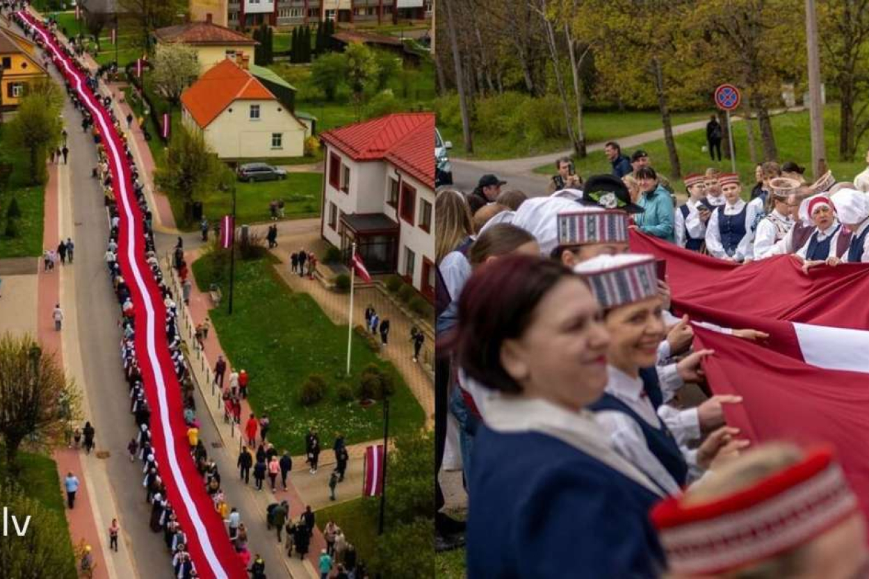 Policija skaidro neatbilstošu valsts karoga formāta izmantošanu Limbažos
