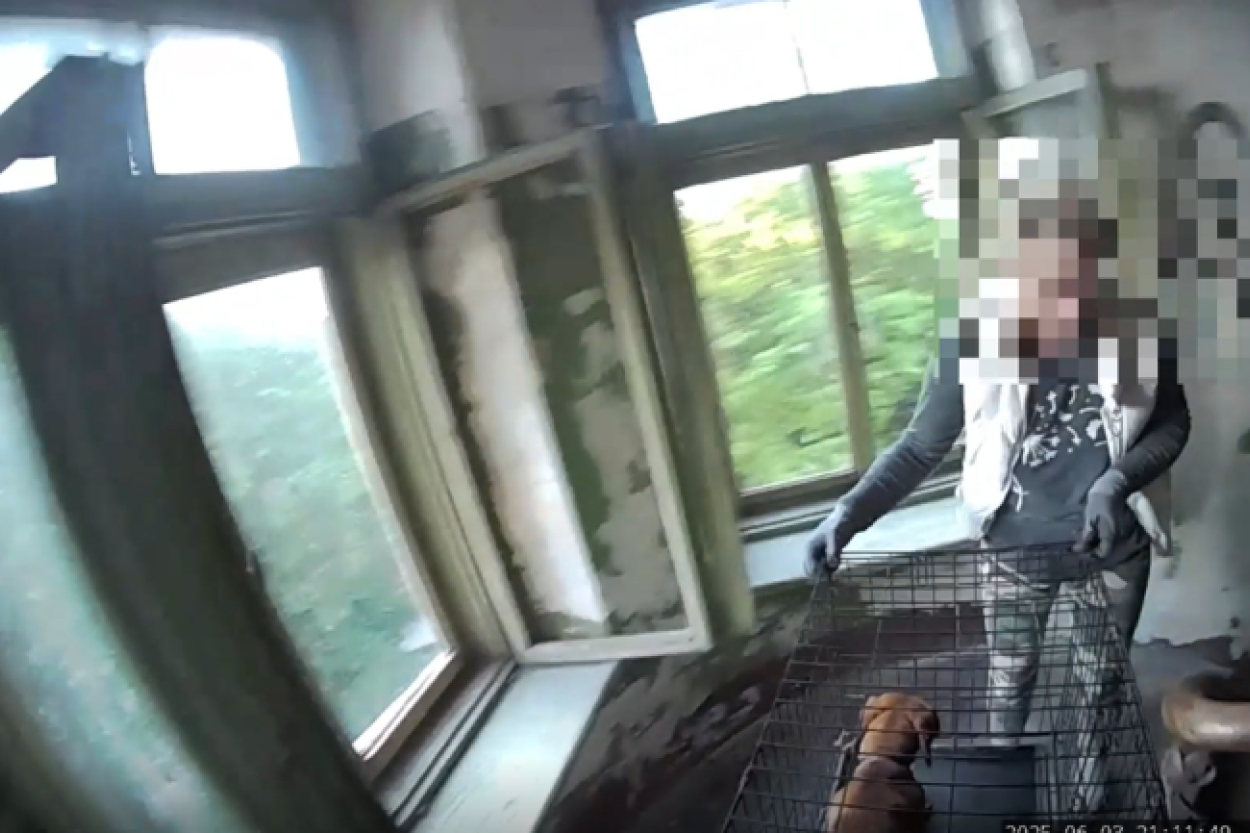 Rīgas policisti izglābuši novārdzinātu suni (VIDEO)